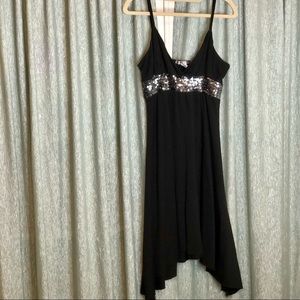 *Bundle 4/$20* Little Black Babydoll Dress With Sequin Detail